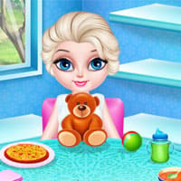 Baby Elsa In Kitchen