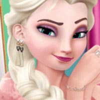 Elsa First Earring Trying