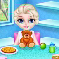 Baby Elsa In Kitchen