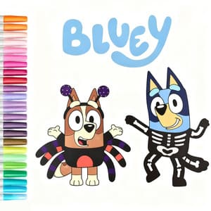 Coloring Book: Bluey Halloween Costume