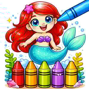 Coloring Book: Moonlight Mermaid