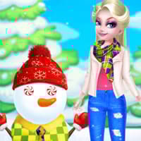 Princess Elsa And Snowman Dress Up