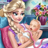 Elsa újszülött babája