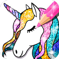 15 Cool Unicorn coloring book glitter app for Girl